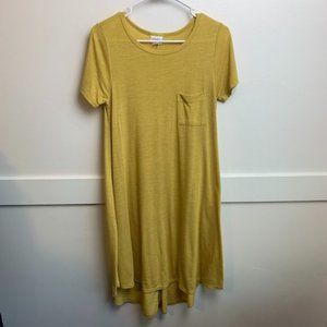 LuLaRoe Yellow Pocket T-shirt Carly Midi Dress